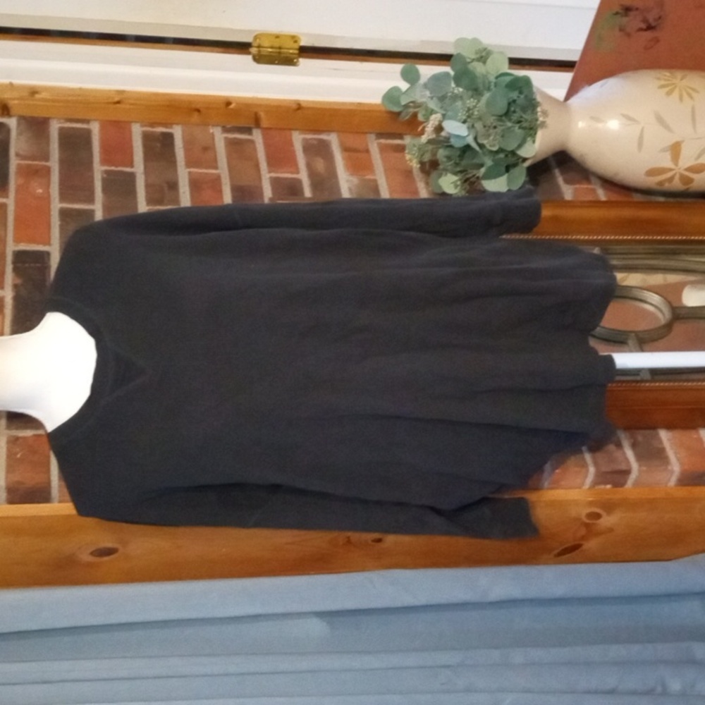 Intimately Free People Black Waffle Knit Thermal Top M
